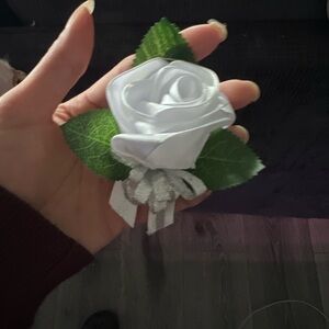 Elegant White Rose Boutonniere